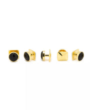 Gold-Tone and Onyx 5 Cufflinks and Stud Set - 7 Piece Set