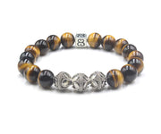 Men'S Tiger'S Eye Bracelet, Tiger'S Eye and Sterling Silver Bali Beads Bracelet, Men'S Designer Bracelet