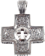 [18K] Yellow Gold Achilles Sterling Silver & Onyx Cross Pendant