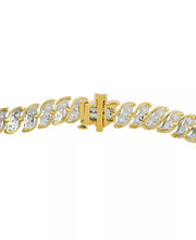 [4 Ct. T.W.] 10K Gold Diamond S Curve Link Bracelet