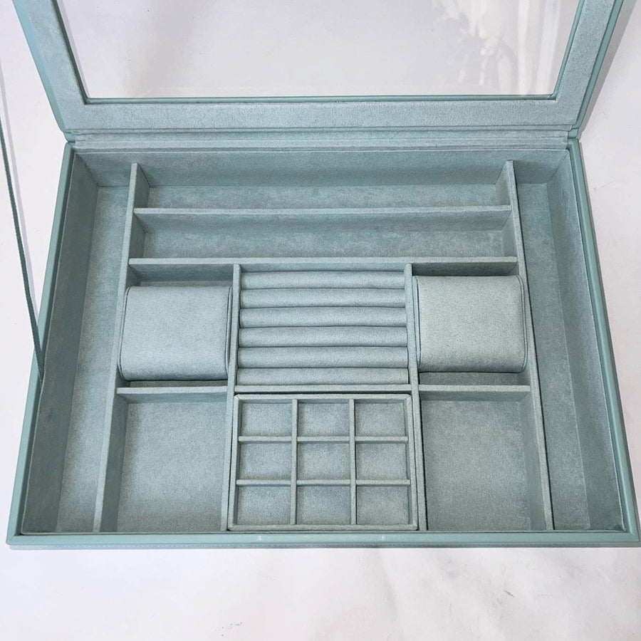 WOLF Sophia Window Jewelry Box in Jade