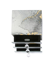 Maura Marbled Glass Jewelry Box with Gold Accents