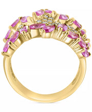 [14K] Gold Pink Sapphire (3-1/4 Ct. T.W.) & Diamond (1-3/8 Ct. T.W.) Pavé Statement Ring