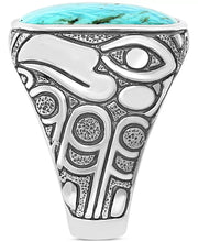 EFFY® Men'S Turquoise Eagle Ring in Sterling Silver