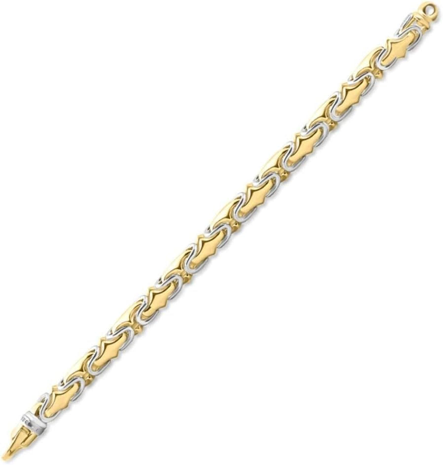 [14K] Gold Solid Byzantine (74Gram) or Platinum (143Gram) 8.7Mm 8.5" Link Bracelet 