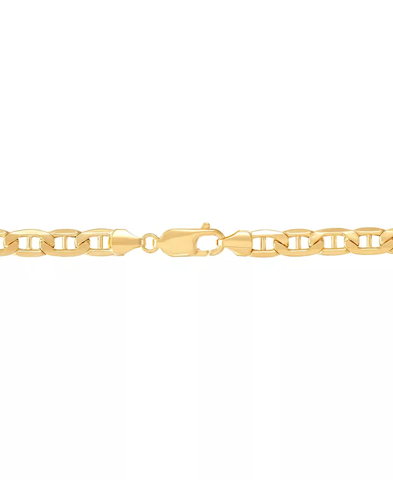 [14K, 5.5MM] Gold Mens Polished Mariner 24" Link Chain Necklace