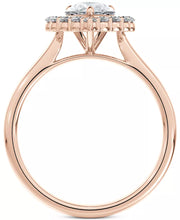 [14K, 7/8 Ct. T.W.] Rose Gold Diamond Pear-Cut Halo Engagement Ring