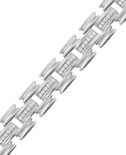 [1 Ct. T.W.] Sterling Silver Men's Diamond Open Link Bracelet