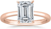 White Gold Solitaire Emerald Cut Diamond Engagement Ring