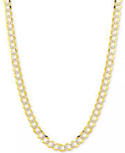 18" Two-Tone Open Curb Link Chain Necklace (3-5/8Mm) in Solid 14K Gold & White Gold