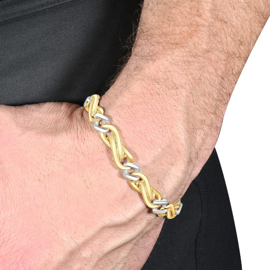 [14K] Gold Mens Link (39Gram) or Platinum (64Gram) 9.5Mm 8.25" Bracelet 