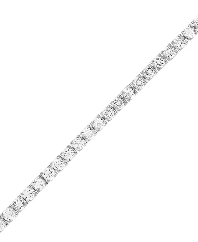 [1/10 Ct. T.W.] Sterling Silver Men's White Topaz Tennis Bracelet