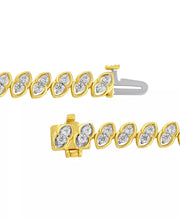 [2 Ct. T.W.] 10K Gold Two-Stone Diamond Link Bracelet